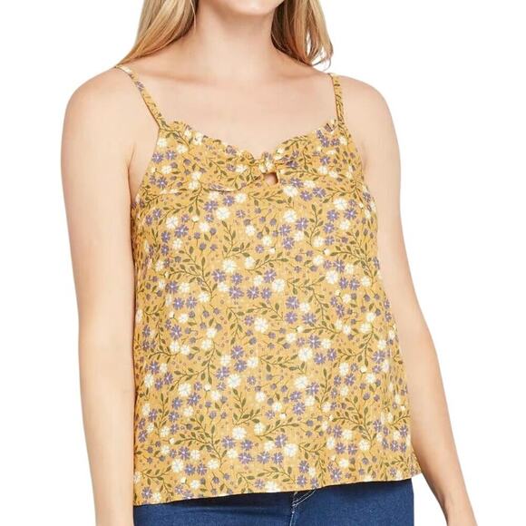 MODCLOTH Spruced Up Summer Sleeveless Top Floral Cottagecore Yellow Sz XXS - NWT - Picture 1 of 4